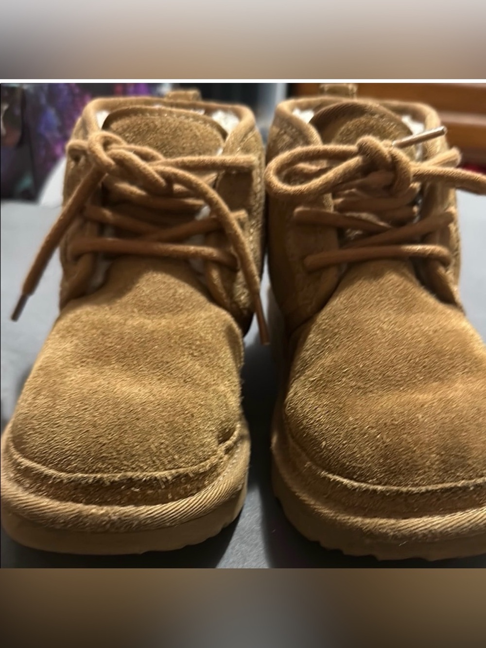 UGG Kids Chestnut Suede Lace-Up Boots